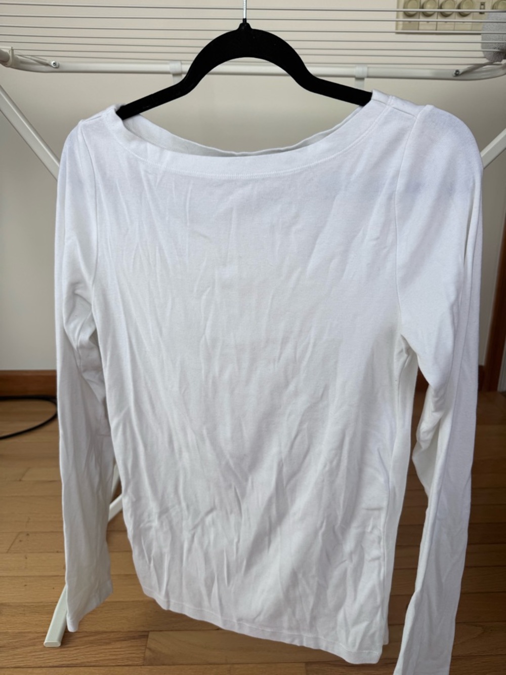 Boatneck White Long-Sleeve layering Women's Tall Top M